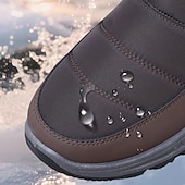 cheap Winter &amp; Snow Boots-Men's Brown Winter Boots with Fleece Lining, Insulated and Waterproof Shoes for Cold Weather, Ideal for Hiking, Outdoor Adventures and Winter Activities