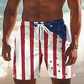  Per uomo Bandiera Americana 4 luglio, 250° anniversario degli Stati Uniti 250° anniversario Costumi da bagno Pantaloncini da mare Pantaloncini da Surf Misura del girovita medio Hawaiano Ferie Tasche