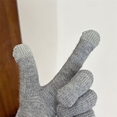 billige Skjerf og hansker til herrer-Herre 1 par Vinterhansker Strikkede hansker Fingerløse hansker Sport Mote Sport og friluft Hansker Hold Varm Helfarge Høst Svart Navyblå Lysegrå Mørkegrå