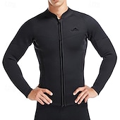 cheap Wetsuits &amp; Diving Suits-Men's 3mm Neoprene Wetsuit Shirt Dive Top Rash Guard Stretchy Long Sleeve Surfing Snorkeling Scuba Solid Color Winter