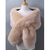 preiswerte Pelzschals-Kunstpelz-Umhänge Damenumhang Elegant Vintage Ärmellos Kunstpelz Hochzeit Schals Mit Unifarbe Für Party Herbst