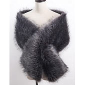 preiswerte Pelzschals-Kunstpelz-Umhänge Damenumhang Elegant Vintage Ärmellos Kunstpelz Hochzeit Schals Mit Unifarbe Für Party Herbst