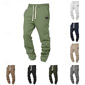 cheap Joggers-Men's Waffle Sweatpants Joggers Trousers Casual Pants Drawstring Elastic Cuff Solid Color Comfort Full Length Daily Outdoor Streetwear Vacation Fashion Black White Micro-elastic