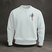 お買い得  メンズ 3D スウェットシャツ-アメリカ建国250周年 男性用 スウェットシャツ クルーネック ブルー ライトブルー ブラック ホワイト イエロー 冬 春 &amp; 秋 デザイナー S M L XL 2XL 3XL