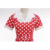 お買い得  ドレス-1950年代風 レトリ／ヴィンテージ ロカビリー 正午 スイングドレス フレアワンピース 半袖 水玉 フィット＆フレア 仮装 女性用 カーニバル バレンタイン・デー カジュアル 同窓会 レトロテーマパーティー 成人 ドレス 春夏