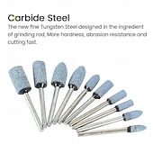 cheap Hand Tools-10 Pack 1/8 Shank Abrasive Mounted Stone Grinding Bits Sanding Drill Bit for Rotary Tool Flap Wheel for Grinding Polishing Deburring Ferrous Metal