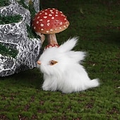 Недорогие Пасха-4 фигурки пасхальных кроликов ручной работы — универсальный праздничный декор для дома &amp;полка для демонстрации, неэлектрическая, без перьев, идеально подходит для Рождества, Хэллоуина, Хануки, Дня