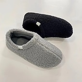 baratos Chinelos para casa-Pantufas de pelúcia macias com calcanhar totalmente fechado, antiderrapantes e silenciosas, para uso doméstico, para homens, mulheres e casais.