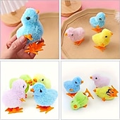 economico Pasqua-4 pezzi di pulcini pasquali in movimento - pulcini di plastica interattivi che camminano a carica, pulcini realistici per gattini &amp;gatti gatto adatto alle razze &amp;dimensioni