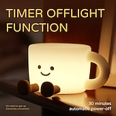 Χαμηλού Κόστους Νυχτερινά Φώτα Νηπιαγωγείου-Νυχτερινό φως για παιδιά, νυχτερινό φως usb για φλιτζάνι καφέ 7 χρωμάτων, νυχτερινό φωτιστικό σιλικόνης με δυνατότητα ρύθμισης έντασης 3 επιπέδων, φωτιστικό παιδικού δωματίου με χρονοδιακόπτη, επαναφορτιζόμενο νυχτερινό φωτιστικό για διακόσμηση, δώρο για