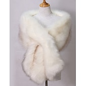 preiswerte Pelzschals-Kunstpelz-Umhänge Damenumhang Elegant Vintage Ärmellos Kunstpelz Hochzeit Schals Mit Unifarbe Für Party Herbst