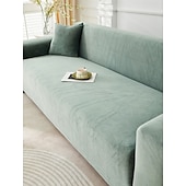 abordables Housse de canapé-Housse de canapé rayée en velours côtelé (1 pièce), élégante et luxueuse, antidérapante, anti-poussière et anti-griffures de chat, idéale en toute saison pour la chambre, le salon, le bureau ou la
