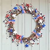olcso USA 250.-250 Év Amerikai Függetlenség Napi Otthoni Ajtó Dekorációk Piros Kék és Fehér Koszorúk Ünnepi Parti Függetlenség Napi Koszorúk