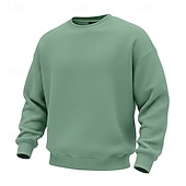 abordables Sudaderas Básicas_-Hombre Sudadera Sudadera con estampado de gofres Sudadera Con Capucha Blanco Cuello Barco Plano Con Texturas Casual Diario Deporte Ropa de calle Fresco Ropa deportiva Primavera &amp; Otoño Ropa Sudaderas