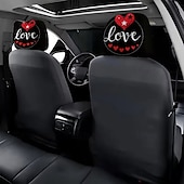 cheap Slipcovers-2pcs Cute Flower Love Heart Print Headrest Covers, Valentine's Day Heart-Eyed Girl Car Headrest Protector, Interior Decor, No Filling, Easy to Install and Wash, Suitable for Long-Distance Travel Naps