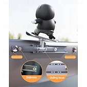 abordables Colgantes y ornamentos para coche-Adorno para tablero de automóvil con forma de oso de patineta: colgante para tablero de automóvil con dibujos de animales que presenta un elegante diseño de gafas y sudadera con capucha, adecuado para