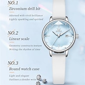 ieftine Ceasuri Quartz-Ceas de afaceri pentru femei decorat cu lumină strălucitoare care emană o luxos ușor suprafață de oglindă în formă de diamant cadou de Ziua Îndrăgostiților pentru femei ceas cu quartz casual