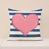 cheap Throw Pillows,Inserts &amp; Covers-Valentine's Day Pillow Cover, Heart Print Decorative Cushion for Sofa, Bedroom, Living Room, Perfect for Creating a Romantic Holiday Atmosphere, Cozy Accent Pillow for Home Decor