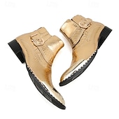 Χαμηλού Κόστους Ανδρικά υποδήματα-Χρυσά Μεταλλικά Μποτάκια Δυτικού Στυλ Μαρντί Γκρας για Άνδρες – Ποιότητα 100% Δέρμα Αγελάδας με Στιλβωμένα Λεπτομέρειες Ιδανικά για Καρναβάλια Εορταστικά Πάρτι και Ειδικές Περιστάσεις