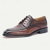 cheap Classic Dress Shoes-Men's Tan Leather Brogue Lace-Up Shoes, Classic Wedding Shoes for Groom and Groomsmen, Ideal for Formal Weddings and Semi-Formal Wedding Occasions