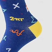 abordables calcetines de hombre-Hombre 5 pares Calcetín Calcetines para correr Calcetines informales Azul Piscina Rojo Color Geométrico Exterior Ropa de calle Vacaciones Medio Todas las Temporadas Moda Ropa de calle