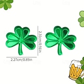  150 db Szent Patrik-napi lóhere konfetti dekoráció, zöld metálfólia lóhere asztali konfetti csillámos szerencsés lóhere lóhere flitter Szent Patrik-napi parti otthoni dekorációhoz, 100 g