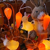 tanie Łańcuchy świetlne baterii-Wielkanocne lampki choinkowe zasilane bateryjnie, dekoracje LED, wiosenne lampki choinkowe do domu, do wewnątrz i na zewnątrz, do koszyka wielkanocnego, na imprezę, do sypialni, na sezon