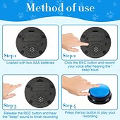 abordables accessoires de forage-1 bouton d'enregistrement vocal pour la communication et le dressage des animaux de compagnie, enregistrement de 30 secondes &amp;Jouet pour chien avec retour vocal, clicker enregistreur pour chat, chiot,
