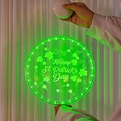 お買い得  装飾ライト-アイルランドの聖パトリックの日の飾り、LED吊り下げライト、22/24cmのシャムロック &amp;レプラコーンの帽子の吸盤ライト、屋内ドア、窓、壁、パーティー、休日の装飾、単4電池ボックス付き