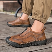 baratos Sapatos Casuais com Cadarço-Tênis masculino marrom estiloso – leve, confortável e com design respirável para uso o dia todo, ideal para o dia a dia e eventos casuais.