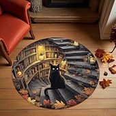 billiga Områdesmattor-3D-optisk illusion area matta visuell fälla golvmatta halkskydd svart katt trappdesign för sovrum vardagsrum dörröppning inomhus utomhus kiseljord snabb torkning absorberande 2.6fot