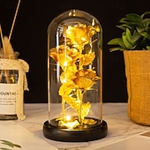 Недорогие Декоративные огни-Ночник с розой на День матери LED 21,5 * 11,5 см подарок для девушки жены и матери атмосферный светильник для спальни работающий от AAA батареи с прозрачной крышкой