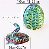 tanie Wielkanoc-3D drukowane pisanki z wężem w środku, urocze jajka z obrotowymi kołami zębatymi i kryształowymi zwierzątkami-wężami w środku, dekoracja domowego biura, biurko dyrektora, kryształowe zabawki w