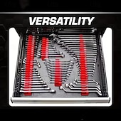 Недорогие Стойки для хранения-Набор магнитных шестигранных ключей — профессиональный модульный ящик для инструментов, прочный полипропиленовый материал, вертикальный органайзер для инструментов с 23 отделениями, черно-красный,