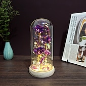 olcso Dekoratív fények-Üveg rózsa örök kristály virág világító rózsák üvegdóm alatt ajándékok nőknek anyának nagymamának feleségnek nővérének