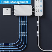 abordables Rangement et organisation-80 clips de câble (petits) &amp;(grand format), serre-câbles adhésifs de finition pour fixation murale (TV, PC, ordinateur portable), clips de gestion de câbles, clips pour éclairage extérieur