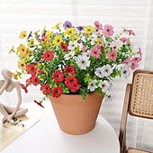 abordables Sztuczne kwiaty-10 Bundles Artificial Flowers Fake Plants - Fake Flowers Outdoor Artificial Plants Flowers Eucalyptus Leaves DIY Wedding Garden Porch Window Box Pot Planters Decor Room Decor Home Decor Valentine's Day