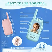 cheap Security &amp; Safety-2.0-inch Screen Kids Walkie-Talkie Real-Time Video Voice-Changing Chat Indoor/Outdoor Toy Ideal for Family Games Outdoors Camping Hiking