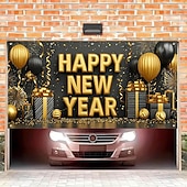 זול באנרים של гараז' ודלת-ראש השנה גוֹבּלֶן כיסוי דלת מוסך תלייה גדולה שנה טובה 2026 זיקוקין סגנון חמוד 3D מסיבה חוץ חג רקעים לצילום יארד עיצוב הבית