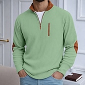 economico T-shirt in velluto a coste-Da uomo Camicia di Velluto a Coste Maglietta Camicia a Maniche Lunghe Manica Lunga Con cerniera Autunno Inverno Autunno &amp; Inverno Blocco di colori Quotidiano Testurizzato Casual Con zip Oversize Ampio