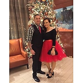 baratos anágua-Fantasia fantasia saia de tule Saia Tutu Anos 50 Retro Vintage Anos 80 Multi Camadas Inchado Neon Adulto Mulheres Dia Das Bruxas Carnaval Festa Espetáculo Dança Balé Vestir-se