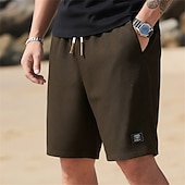 economico Pantaloncini casual-Per uomo Pantaloncini Waffle Pantaloncini Estivi Shorts da Spiaggia Pantaloncini casual Pantaloncini strutturati Coulisse Elastico in vita Tinta unica Comodità Lunghezza al ginocchio Quotidiano