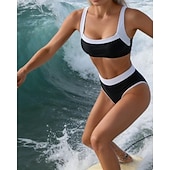 Недорогие Серфинг Танкини и Бикини-Жен. Купальный костюм Купальники Комплекты бикини Купальники Черный УПФ 50+ Без рукавов - Серфинг Пляж  Плавание Лето