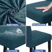 billige stoltrekk-Vanntett stoltrekk tykt jacquard stretch heldekkende ett stykke spisestuestoltrekk bordstolsett 2 4 6 deler