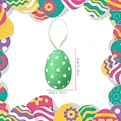 tanie Wielkanoc-30 sztuk wiszących jajek wielkanocnych - kolorowe papierowe jajka wielkanocne - ozdoby choinkowe na przyjęcie urodzinowe, wystrój domu i do wnętrz