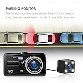 رخيصةأون مشغلات DVR للسيارات-شاشة تعمل باللمس 4 1080p مسجل صورة عكسية DVR / كاميرا لوحة القيادة مسجل قيادة عالية الدقة بعدسة مزدوجة