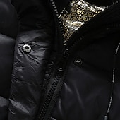 abordables Veste en duvet et parka pour filles-Doudoune Enfants Fille Couleur Unie Sports Avec Poches Extérieur Polyester Manteau Vêtements d'extérieur 5-12 ans Hiver Noir