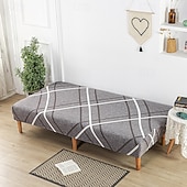 abordables Couverture du canapé Futon-Housse de canapé-lit extensible en tissu imprimé, disponible en 3 tailles différentes, housse de canapé sans accoudoirs, housse de banc élastique, protection décorative pour le Nouvel An, décoration