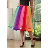 voordelige Regenboog Alles-Onderrok Tutu Onder rok Retro vintage Jaren '80 Volwassenen Dames Maskerade Mardi Gras Schoolfeest Feestavondkleding Vrijgezellenfeest Aankleden