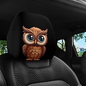 זול כיסויי בד-2 יחידות כיסויי משענות ראש לרכב עם הדפסה מצוירת של חיות חמודות, ללא מילוי, אביזרי פנים לרכב, כיסויי משענות ראש אוניברסליים לרכב, קישוטי פנים לרכב, מתאים לשימוש בכל מזג אוויר ללא מילוי